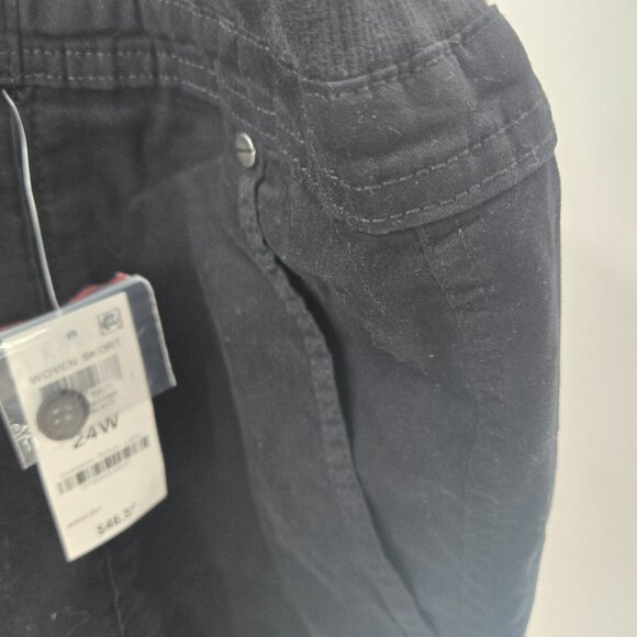 Karen Scott Black Part Elastic Cotton Pockets Skort Size 24 - Picture 8 of 12